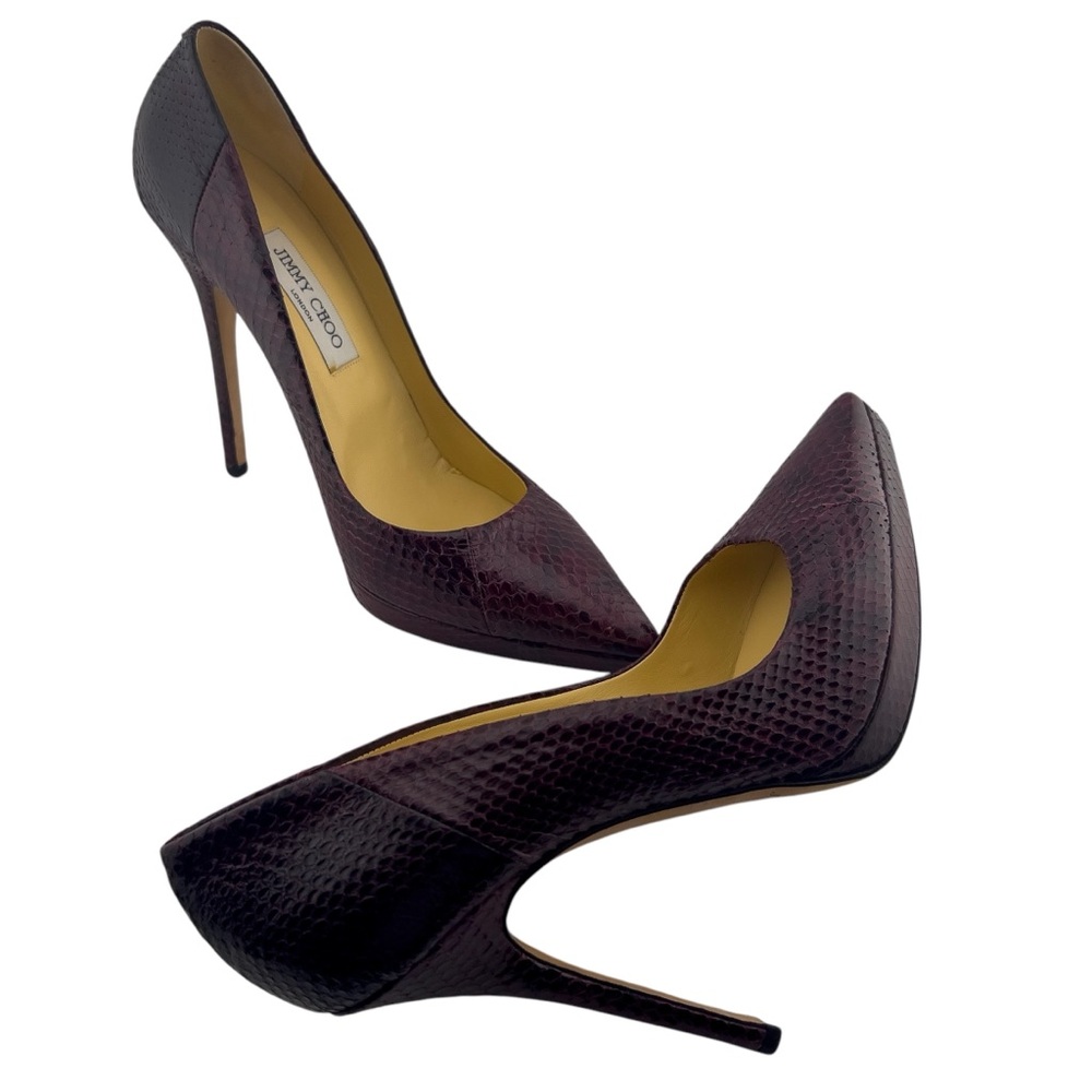 Stunning Jimmy Choo Bordeaux Python High Heel Pum… - image 6